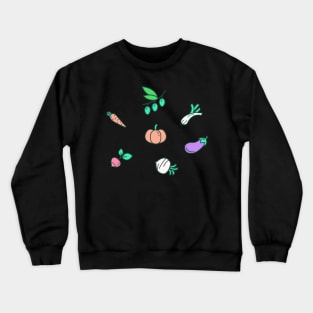 colored cute vegetable olive daikon carrot eggplant Crewneck Sweatshirt